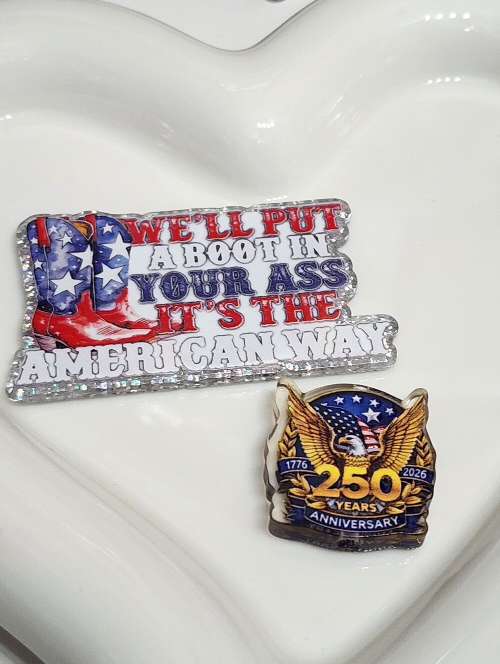 USA Patriotic 250 Years Flatback Focal Bead Badge Keychain Beaded Pen Crafts